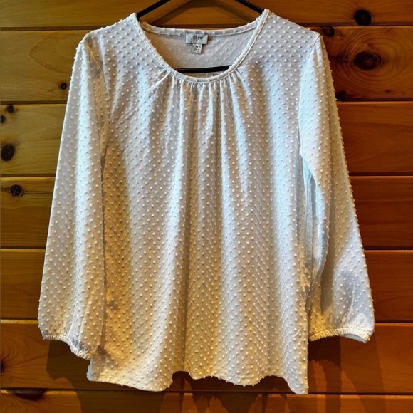 J. Crew Ivory Textured Blouse - Picture 3 of 7